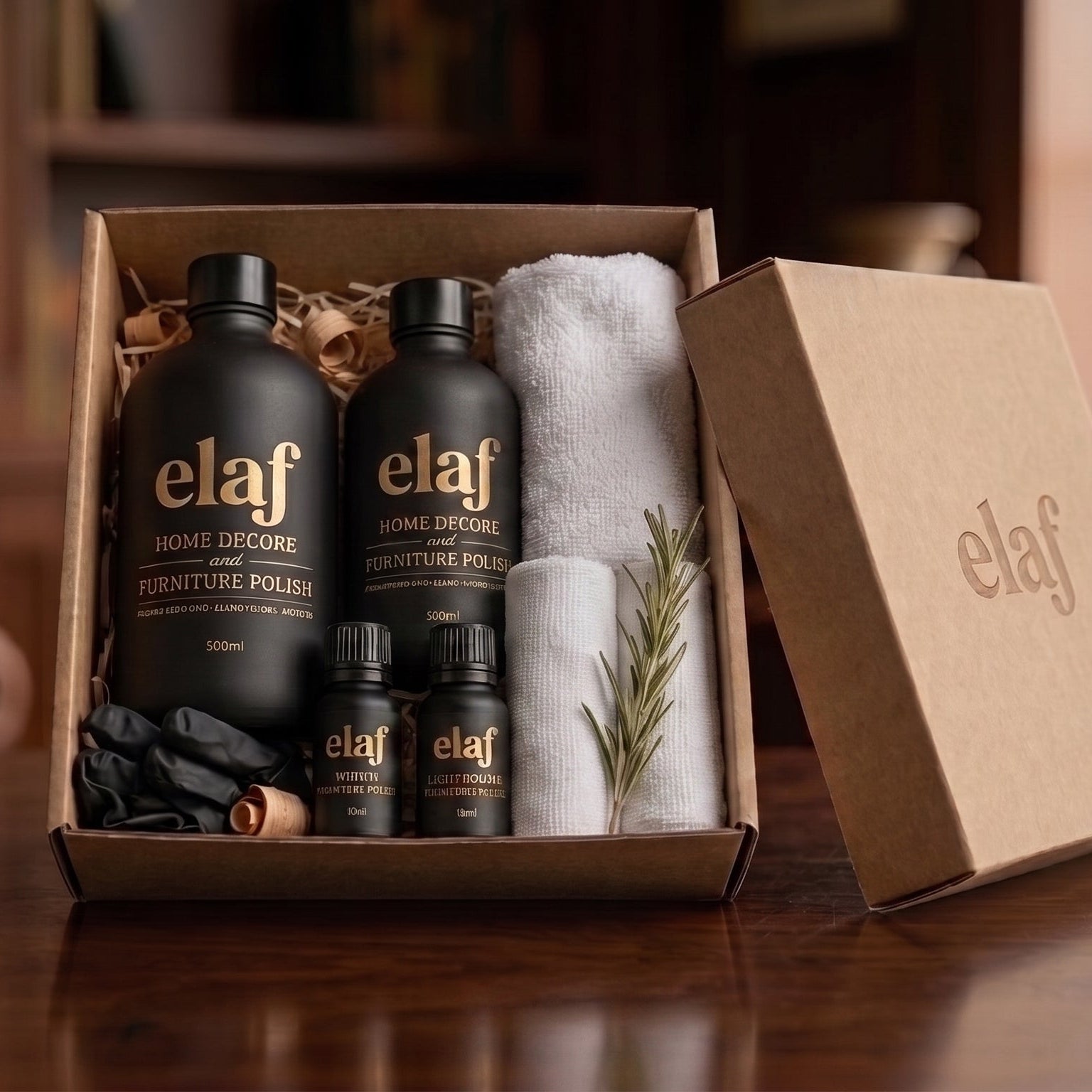 Elaf 2-in-1 Furniture Polish + Shiner (300ml + 500ml Combo) | Mega Wood Restoration Kit